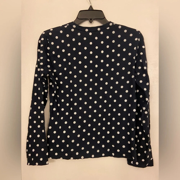 Comme Des Garcons PLAY Polka Dot Long Sleeve Tee White & Navy Size Small - Picture 4 of 9